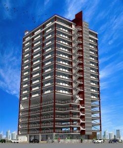 The 17-floor office building constructed by PEB Steel in Manila, Philippines